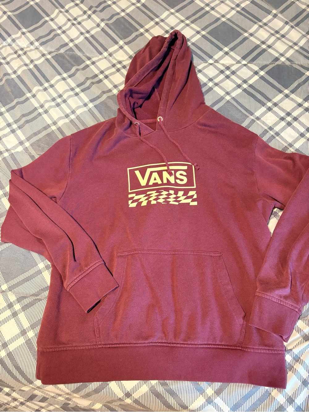 Vans Burgundy Pullover Hoodie with Checker Logo
